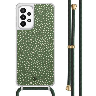 Samsung Galaxy A23 hoesje met koord - Green dots