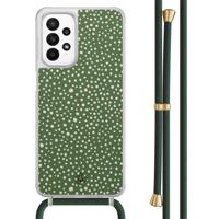 Samsung Galaxy A23 hoesje met koord - Green dots - thumbnail