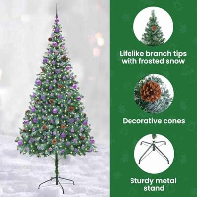 VidaXL Kunstkerstboom met 300 led groen 210 cm pvc en staal