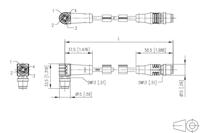 Metz Connect 142M1D19050 M12 Netwerkkabel, patchkabel CAT 5e SF/FTP 5.00 m Groen PUR-mantel, Zuurbestendig, Ozonbestendig, UV-bestendig, Geschikt voor - thumbnail