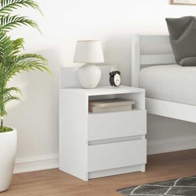 Nachtkastje met 2 lades 40x33x60 cm wit