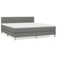 Boxspring met matras stof donkergrijs 180x200 cm - thumbnail