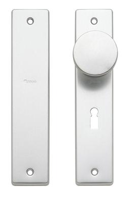 Ivana basic knopschild - zonder sleutelgat - met binnenschild - aluminium F1