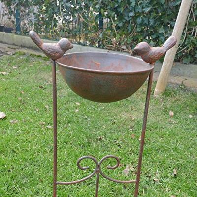 Vogelbad kom op prikker ø 20 cm H76 cm - metaal