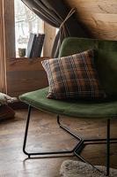 Kussen ruit vierkant textiel bruin/zwart/oker 38x38x17 cm Jolipa - Hortus - thumbnail