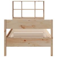 Bed met boekenkast zonder matras massief grenenhout 120x190 cm - thumbnail