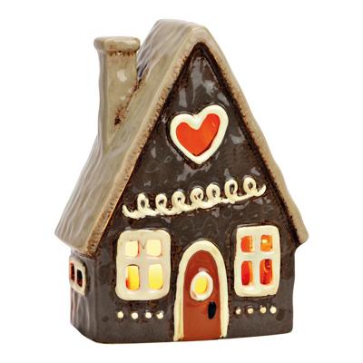 Lichthuis van aardewerk, Kleurrijk (B/H/D) 13x17x7cm