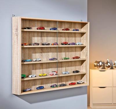 Vitrine Compilati - eikenkleur - 60x80x9,5 cm - Leen Bakker