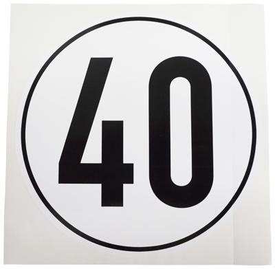 Ad informatiebord "witte plusguide geschwindigkeit" kilometer sign 40km witte plusguide