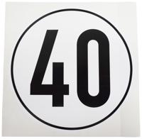 Ad informatiebord "witte plusguide geschwindigkeit" kilometer sign 40km witte plusguide - thumbnail