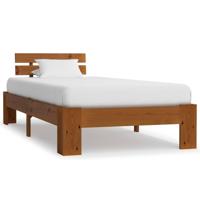 Bedframe massief grenenhout honingbruin 90x200 cm - thumbnail