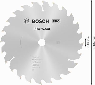 Bosch Accessoires Cirkelzaagblad Optiline Wood 184 x 16 x 2,6 mm, 24 1st - 2608640817 - thumbnail