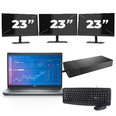 Dell Precision 3571 - Intel Core i5-12e Generatie - 15 inch - 16GB RAM - 256GB SSD - Windows 11 Home + 3x 23 inch Monitor