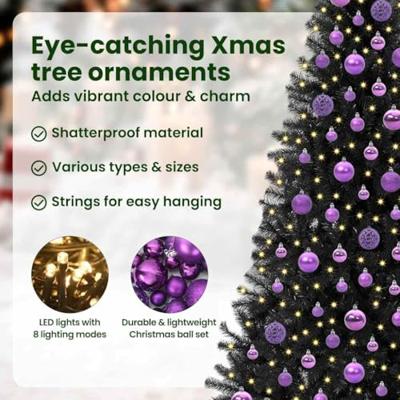 VidaXL Kerstboom met 300 led met standaard zwart 180 cm pvc VidaXL Kerstboom met 300 led met standaard zwart 180 cm pvc