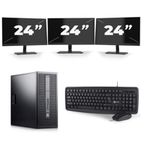 HP EliteDesk 800 G2 Tower - Intel Core i7-6e Generatie - 16GB RAM - 256GB SSD - Windows 11 + 3x 24 inch Monitor - thumbnail