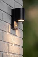 Lucide ZARO IR - Wandspot / Wandlamp Binnen/Buiten - 1xGU10 - IP65 - Beweging & dag/nacht sensor (uitschakelbaar) - Zwart - thumbnail