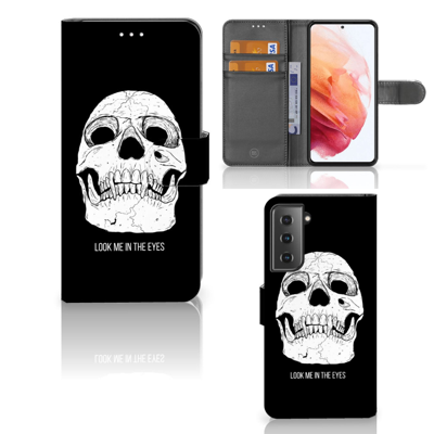 Telefoonhoesje met Naam Samsung Galaxy S21 Skull Eyes Telefoonhoesje met Naam Samsung Galaxy S21 Skull Eyes