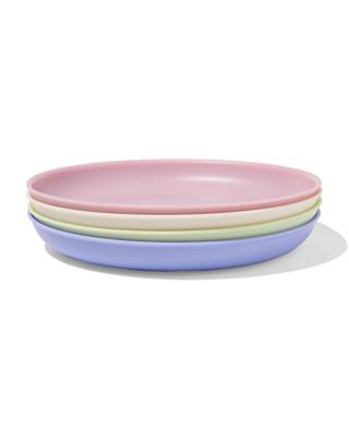 HEMA Bordjes ⌀18.5cm kunststof pastel - 4 stuks (multicolor)
