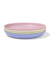 HEMA Bordjes ⌀18.5cm kunststof pastel - 4 stuks (multicolor) - thumbnail