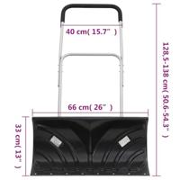 Sneeuwschep met uitschuifbaar handvat 66 cm bladstaal zwart - thumbnail