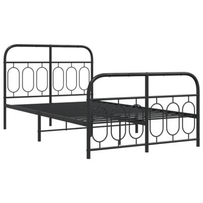 Bedframe met hoofd- en voeteneinde metaal zwart 120x200 cm