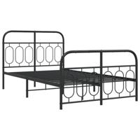 Bedframe met hoofd- en voeteneinde metaal zwart 120x190 cm - thumbnail