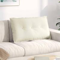 Rugkussen Crme 80 x 50 cm Katoen Stof - thumbnail