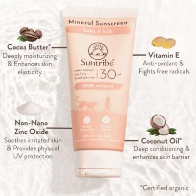 Suntribe Zonnebrandcrème - spf 30 - vanille - kids - 100ml - thumbnail