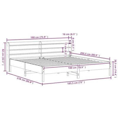 Bedframe zonder matras massief grenenhout wasbruin 180x200 cm