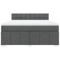 Boxspring met matras stof donkergrijs 180x200 cm - thumbnail