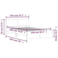 Bedframe met hoofdeinde en LED betongrijs 140x190 cm - thumbnail