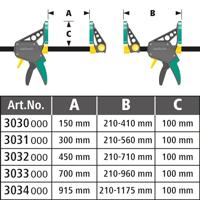Wolfcraft 3033000 Eenhandsklem Spanbreedte (max.):700 mm Afm. werkbereik:100 mm - thumbnail