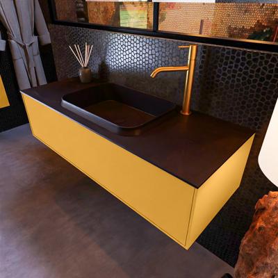 Badkamermeubelset Mondiaz Erin 120 cm met 1 Lade met RIDGE Wastafel Midden Urban met 1 kraangat Greeploos Mat Ocher Badkamermeubelset Mondiaz Erin 120 cm met 1 Lade met RIDGE Wastafel Midden Urban met 1 kraangat Greeploos Mat Ocher