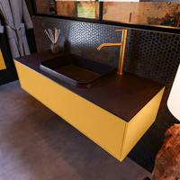 Badkamermeubelset Mondiaz Erin 120 cm met 1 Lade met RIDGE Wastafel Midden Urban met 1 kraangat Greeploos Mat Ocher - thumbnail