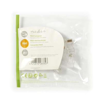 Netwerkconnector | RJ45 Male - Voor Solid Cat6 UTP-Kabels | 10 Stuks | Transparant