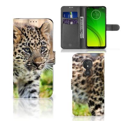 Motorola Moto G7 Power | Telefoonhoesje | Met pasjeshouder | Baby Luipaard