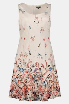 Ulla Popken Jurk, brede schouderbandjes, mouwloos, wijde rok - Grote Maten