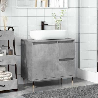 Badkamerkast 65x33x60 cm bewerkt hout betongrijs