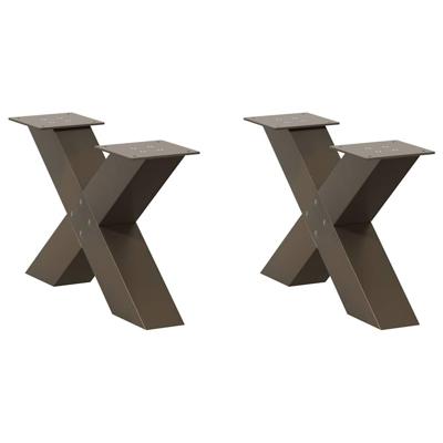 Salontafelpoten 2 st X-vormig 60x(30-31) cm staal naturel