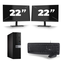 Lenovo ThinkCentre M720s SFF - Intel Core i5-9e Generatie - 8GB RAM - 256GB SSD - Windows 11 + 2x 22 inch Monitor - thumbnail