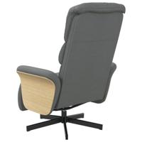 Fauteuil verstelbaar met voetensteun stof donkergrijs - thumbnail