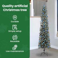 Kunstkerstboom met 300 LED Groen 240 cm PVC en Plastic en Staal - thumbnail
