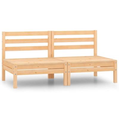 Tuinmiddenbanken 2 st massief grenenhout