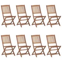 Tuinstoelen 8 st inklapbaar massief acaciahout - thumbnail