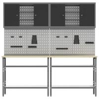 Werkbankset met plank 8 pcs Grijs 200 x 55 x 200 cm Staal - thumbnail