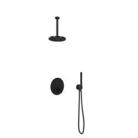 Hotbath Cobber IBS22BL inbouwdouche met 30cm plafondbuis zwart mat - thumbnail