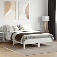 Bedframe met hoofdbord massief grenenhout wit 120x190 cm - thumbnail