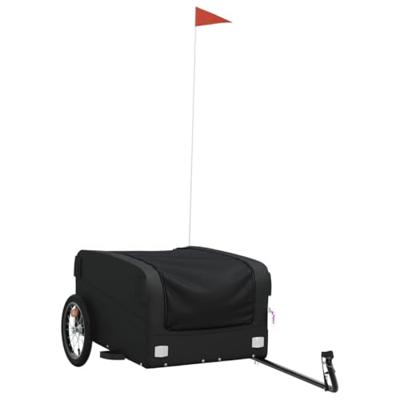 VidaXL Fietstrailer 45 kg ijzer zwart VidaXL Fietstrailer 45 kg ijzer zwart