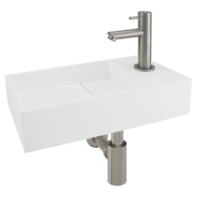 Differnz Differnz Fonteinset Solid Surface - Wit - incl. kraan