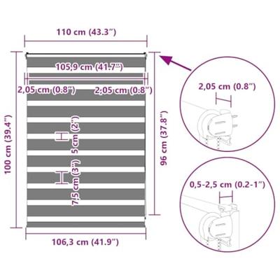 Zebra rolgordijn 110x100 cm stofbreedte 105,9 cm marmerbeige